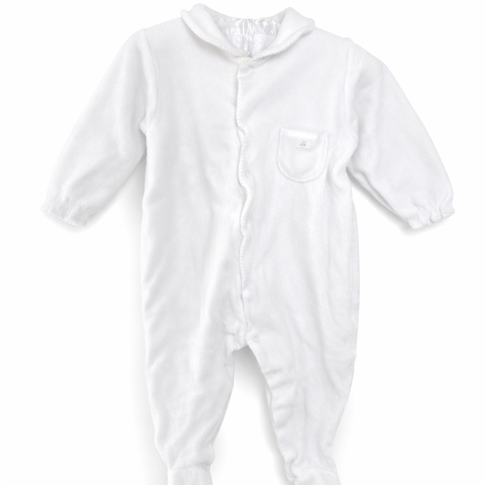 Bonpoint Soft White Baby Footie